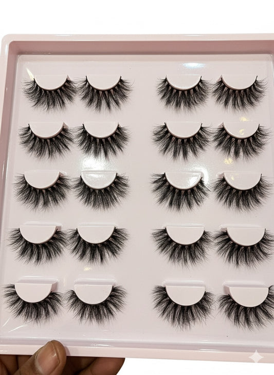 Pink bite faux mink lashes 10pair